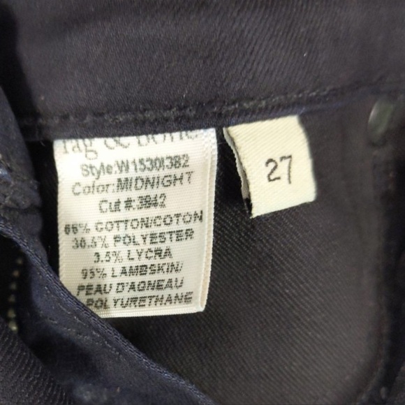 Rag & Bone Jean Jodhpur Slim Fit Legging Leather Insert Size 27 - Picture 6 of 6